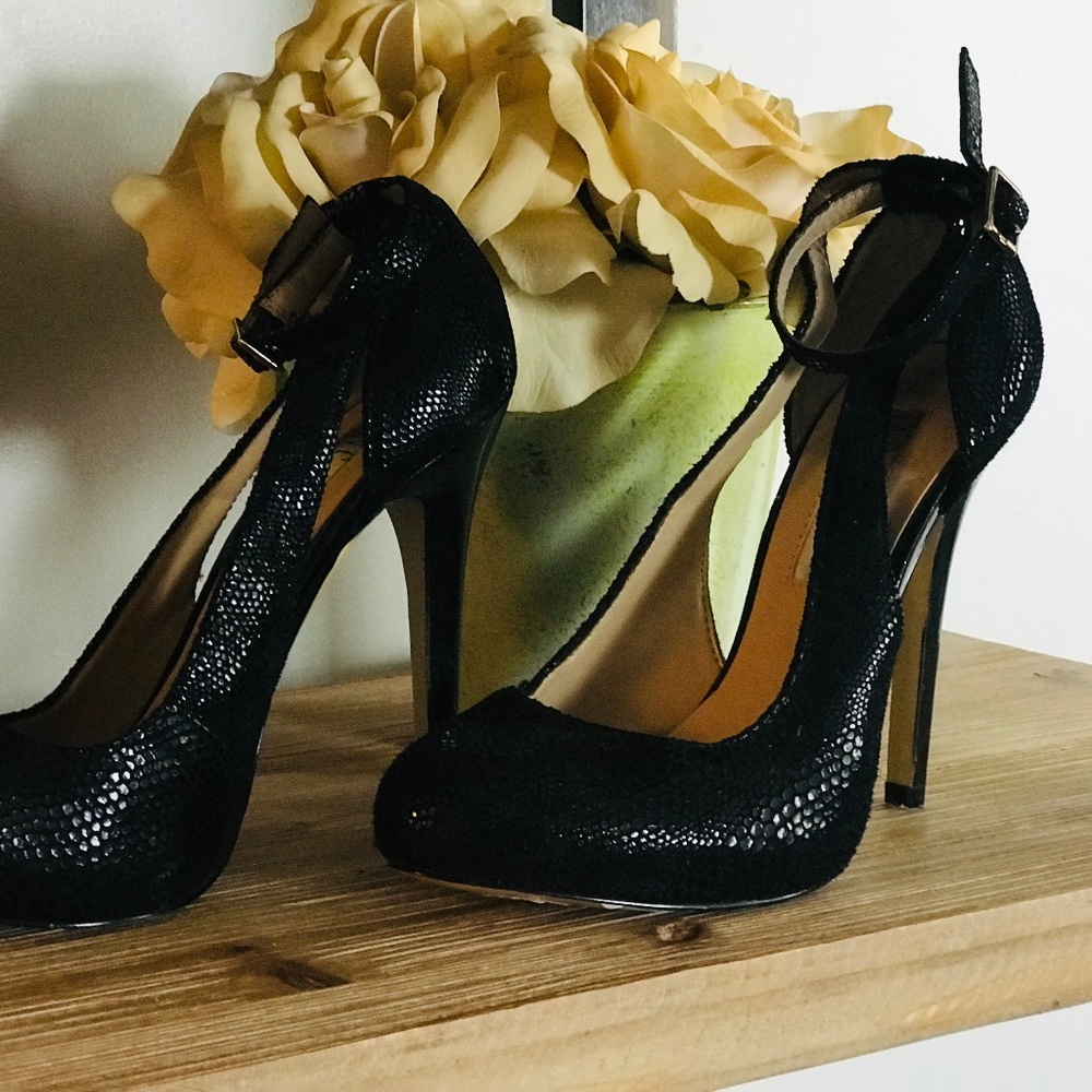 I.N.C International Black Ankle Strap Pump